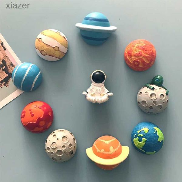 Kühlschrankmagnete 3d gefrorener Magnet Cartoon Astronaut Space Shuttle Jupiter Saturn Earth Sonne Kältemittel Klebermagnet Dekorative Plattenreihe Wx