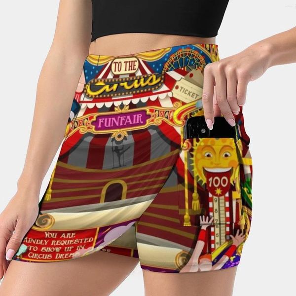 Etekler Circus Karnaval Eğlence Festivali Kadın Etek Spor Skort Pocket Moda Kore Stili 4xl