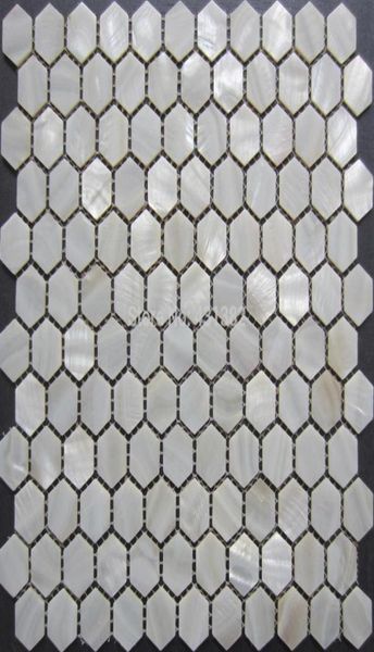 Rein weiße Sechseck Mosaikfliesen Mutter von Perlenfliesen Hexagon 25mm Mutter von Perlenfliesen Badkitchen Backsplash Wall Tile21993696118