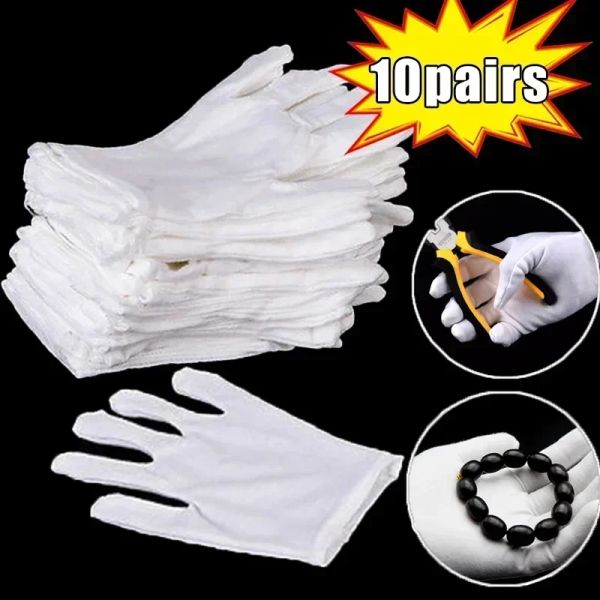 Handschuhe Mode weiße Baumwolle Arbeit Handschuh Frauen, die mit hoher Dehnung verdickter Haushaltsreinigungswerkzeuge wiederverwendbar sind, Großhandel