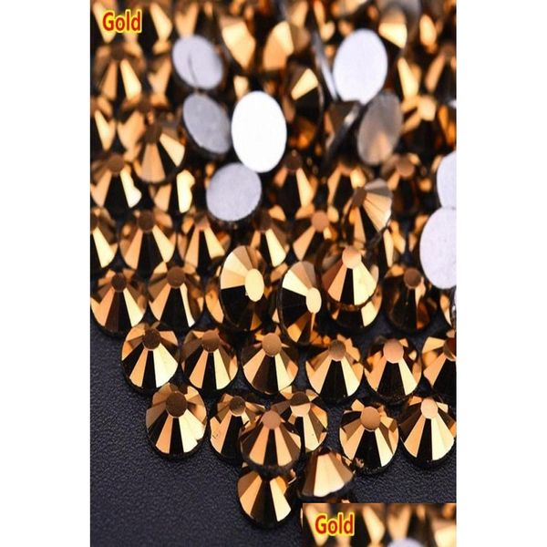 Decorações de arte na unha 1500pcs tamanhos mistos cristais de strass de ouro strass strass strass de vidro strass para pregos acessórios de decoração 3d dhsvi