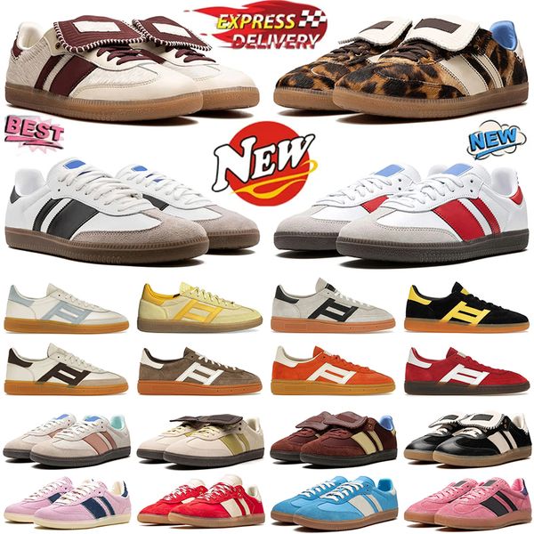 Wales Bonner Leopard Shoes Print Shoes Handball Sézials Sapatos Mens ADV Treinamento alemão Adimático Alemão Sports Versátil e Tênis de tênis de tênis casuais