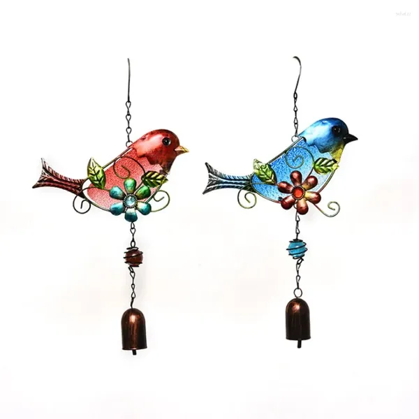 Figurine decorative Vintage macchiata di vetro Bird Chimes Outdoor Interno in metallo da sole in metallo Suncatcher Suncatcher per finestre giardino giardino giardino patio prato