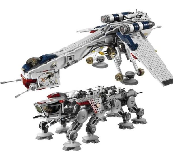 Блоки 05053 STAR Republic Dropship с Atot Walker Set 1808 PCS Строительные кирпичные игрушки для детей подарки на день рождения 190145256492