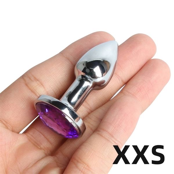 Plugue anal de metal para mulheres plugue de aço inoxidável com jóias de cristal de cristal de brinquedo anal