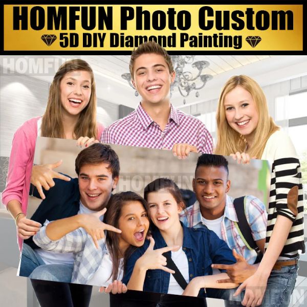 Zanaat homfun fotoğraf özel! Özel özel! DIY Elmas Nakış 5d Elmas Boyama Çapraz Dikiş 3d Kare 5d Dekor Hediye