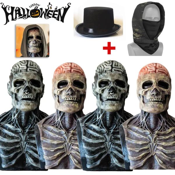 Maschere Halween Maschera demone horror horror Brain zombi lattice maschera Scarico Cappello Cosplay Costumi Maschera Maschera Tesinaggio Masquerade Party Prop