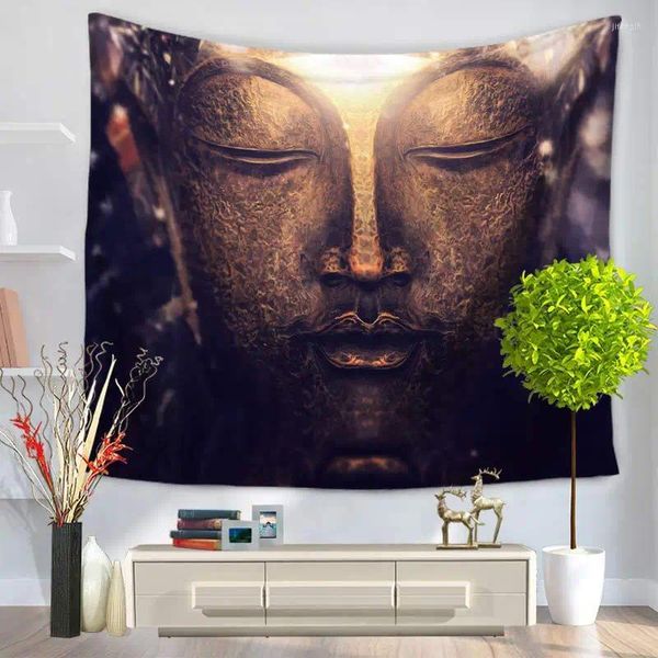 Teppiche Mandala Wandteppich Figur von Buddha bedruckter Wand Hanging Strand werfen Matte Hippie -Bettspitze Yoga -Decke