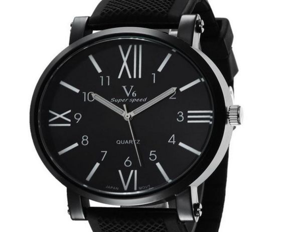 Novo quartzo V6 Casual Men observa os números da moda de graduação de graduação de graduação de silicone hours hours watch watch chri4670942