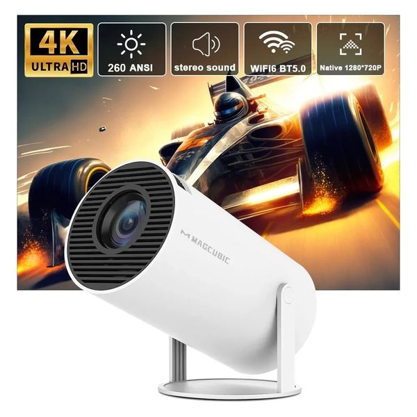 Magcubic Projector Hy300 Pro 4K Android 11 Dual WiFi6 260ansi Allwinner H713 BT5.0 1080p 1280*720p Home Cinema Outdoor Projetor