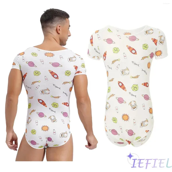 Frauen Badebekleidung Herren Sissy Bodysuit Badeanzug Rompers Tops Unterwäsche Jumpsuit Süßes Cartoon Unterhemd