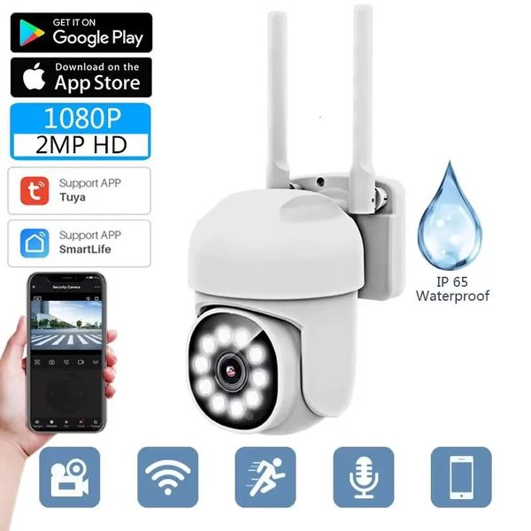 1080p WiFi 2MP Outdoor Tuya Smart Life Home Security Auto Tracking Human Dome Dome Kamera CCTV Videoüberwachung PTZ 240422