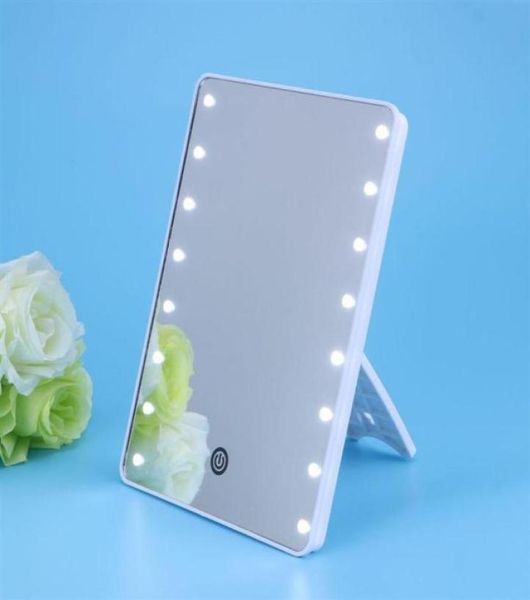 Make -up -Spiegel mit 16 LEDs Kosmetischen Spiegel mit Touch Dimmer Switch Battery Eitelkeitsstand für Tabletop21293371661621