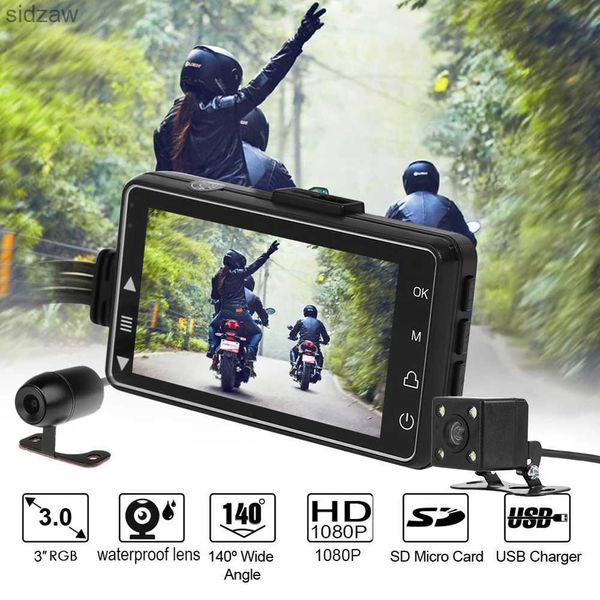 Mini câmeras SE300 Câmera de 3 polegadas Câmera dupla Definição de alta definição 1080p Motocicleta DVR Recordamento de câmera frontal e traseira de vista traseira WX