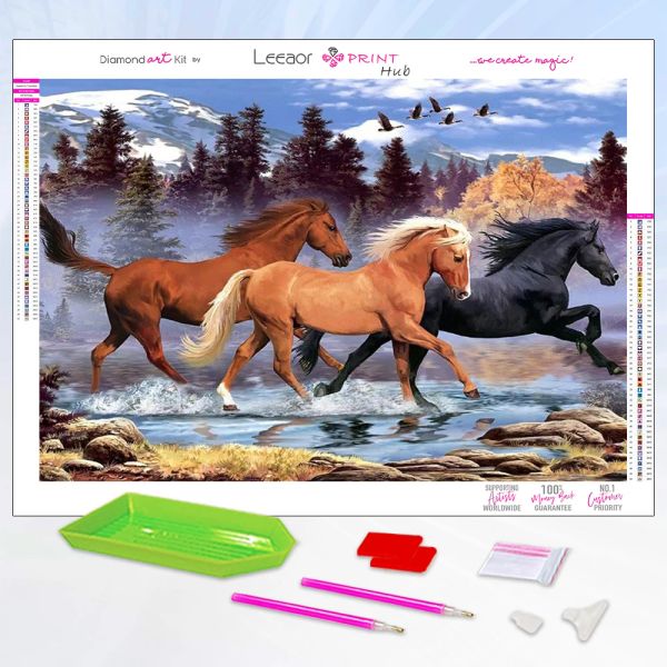 Stitch 5d Diy Diamond Painting Nuovo cavallo 2023 che corre nella prateria Full Rhinestone Ramoidery Cross Cross Cross Cross Kit Home Decor Regut