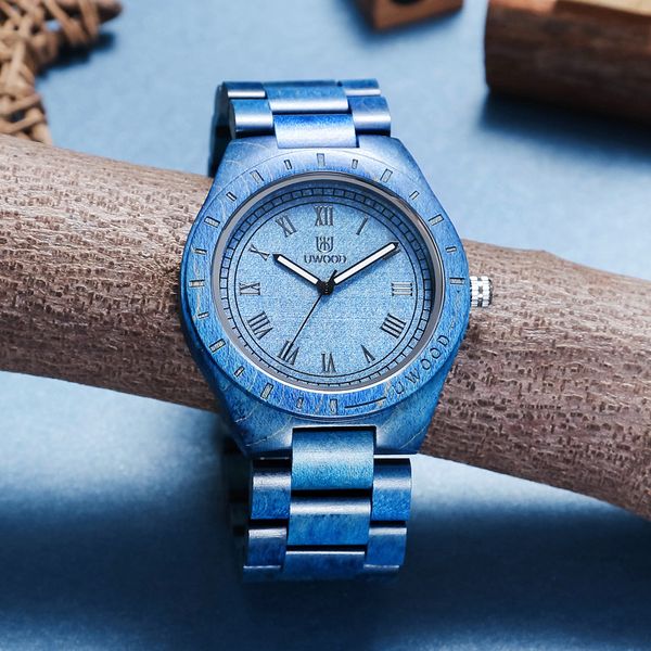 Herren Uhren Luxus Uhren size46mm Holzgelenkscheine Uwood Japan Miyota Quarz Bewegungen mit Top -Kasten -Top -Qualität