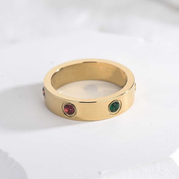 Affascinanti anelli da uomo e femminile love anello femminile coppia di oro rosa semplice versatile con carrello anelli originali