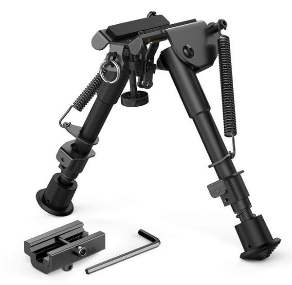 6-9 inç Harris tarzı tüfek bipod, avcılık için 20mm Weaver Rail adaptör montajı ile hızlı serbest bırakma ile bipod