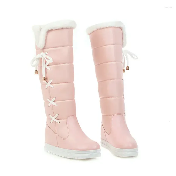 Stivali Brand Brand Girls Winter Snow Donne Scarpe da donna Waterproof Pellicaria per peluche per peluche Knee High Boot Black White Ladies