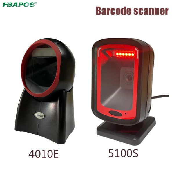 Scanners 2D Scanner de código de barras omnidirecional 1d 2d Código QR Desktop HandsFree Wired Platform Code Code Reader for Supermarket Store Pay