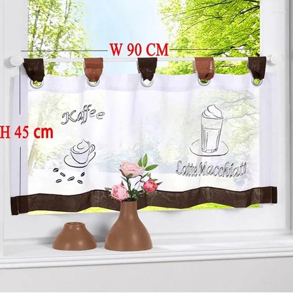 Terretto da 45x90 cm di mantovana da trasporto per la cucina per piccole finestre Drape Short Cafe Dust Proof Home Decoration