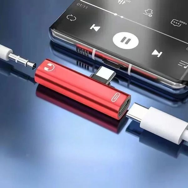 Neu 2 in 1 USB C Splitter Typ C Männlich zum Dual -Typ -C -Kopfhörer -Ladegerät Adapter Splitter -Konverter Splitter Dual Typ C für USB C