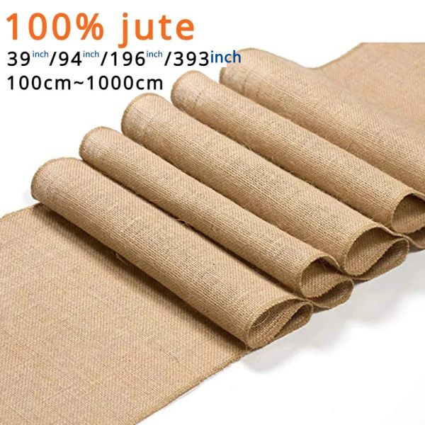 Lince Vintage Burlap Hessian Table Runner Jute Country Country DECORAZIONI DELLA CAPPEGGIO TESSILI DELLA CASA 240 1000 cm Case Table Runners