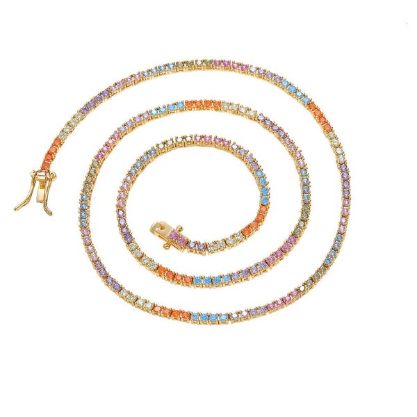 Красочная теннисная цепь Moselle, инкрустированное ожерелье красочное мозель, модные украшения для мужских и женских рэп