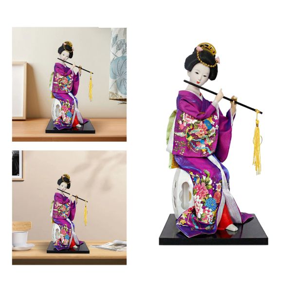 Miniaturen 30 cm Japanische Geisha -Puppe Asian Geisha Skulptur für Desktop, Zuhause, Sammlung Geschenke