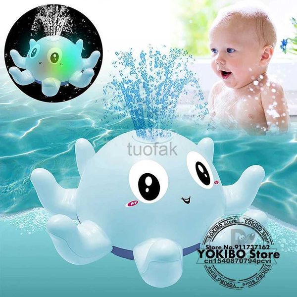 Игрушка для ванны детские игрушки для ванны спрей для душа для душа для душа для детей для детей Электрический кит мяч для ванны с легкой музыкой светодиодные игрушки Ool Bantbe Toy D240507