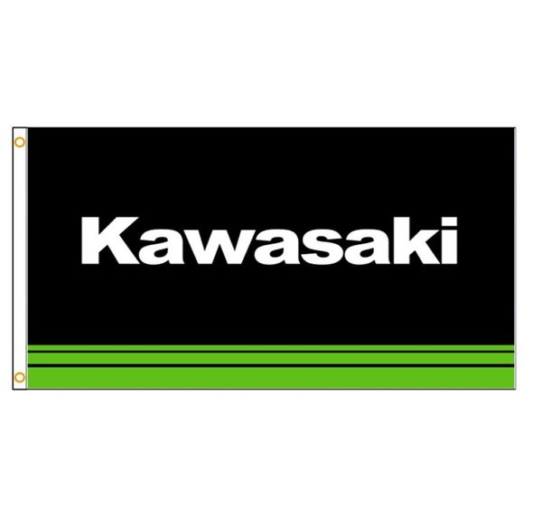 3x5fts Japan Kawasaki Bandeira de corrida para decoração de garagem de carro Banner3257311