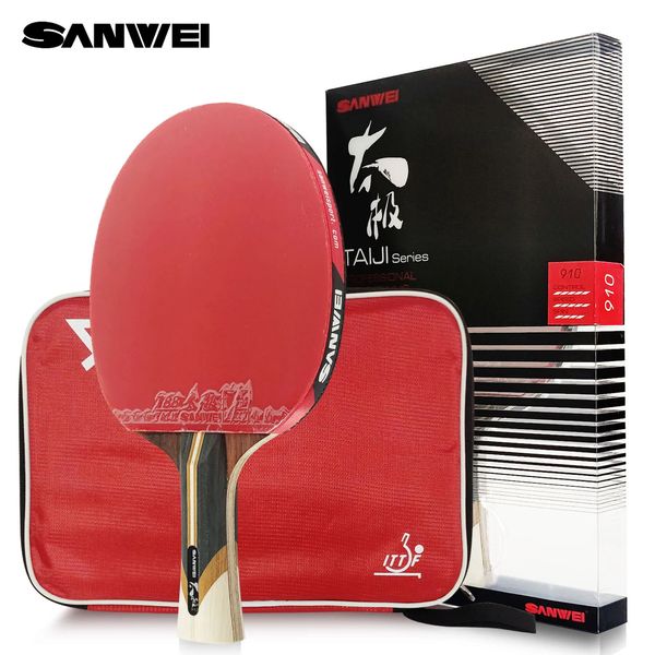 Sanwei Taiji 7 8 9 Estrela Tennis Racket Professional Wood Carbon Ofensivo de pingue -pongue de borracha pegajosa ataque rápido 240507