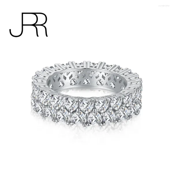 Clusterringe Jrr Vintage 925 Sterling Silber Herzrosa hohe Kohlenstoff Diamanten Edelstein Ehering -Verlobungsring Feiner Schmuck Großhandel Großhandel