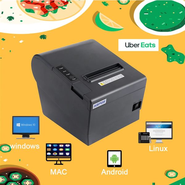 Uber Eat 80mm POS Drucker Restaurant Thermalem Quittung Drucker Support Skip Tals Doordash Foodpanda 240430