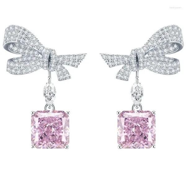 Brincos do garanhão 2024 Diamante rosa de moda Bow para mulheres 10 Imitação de estilo europeu e americano