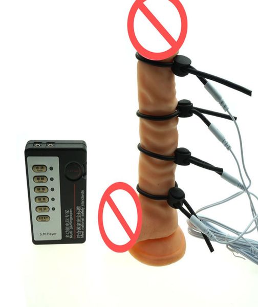 Toys com temas médicos terapia de choque eletro de pênis do pênis anéis de pênis anel de galo de estimulação elétrica Massagem brinquedos sexuais para MEN5020115