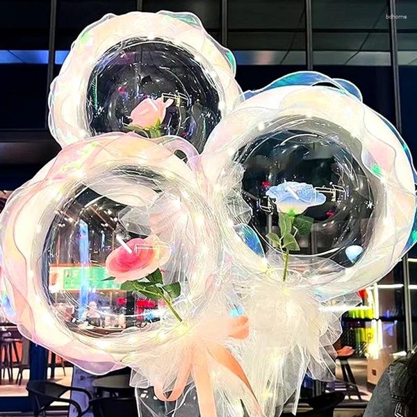 Parti Dekorasyon Sevgililer Günü Led hafif balon bobo balonlar buket topları gül çiçeği doğum günü düğün malzemeleri