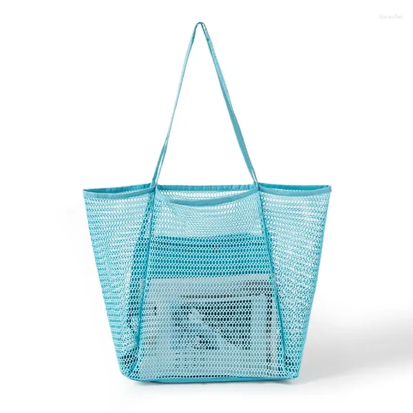 Bolsas de cosméticos Mesh transparentes Mulheres praia Bolsa de viagem portátil Organizador de armazenamento de armazenamento de lavagem de grande capacidade Natação