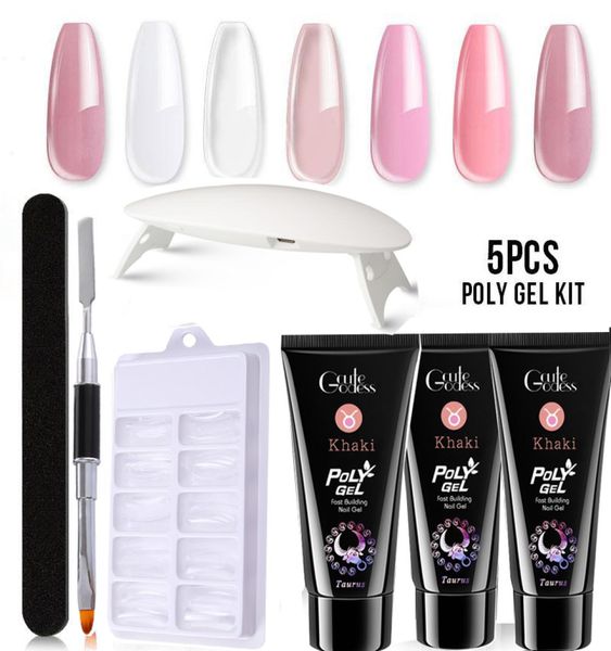 5 pezzi Kit per chiodi poligeli UV Gel Gel Bistensione Hard Extension Extension Building Fast Building Fast Building per utensili per manicure Maquillaje4209509