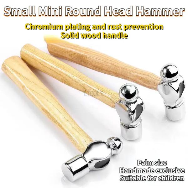 Hammer Wooden Handen Mini Torta Rotonda Hammer Woodworking Household Installazione da 0,25p Hammer Hammer High Carbon Steel Handware Hand Tool