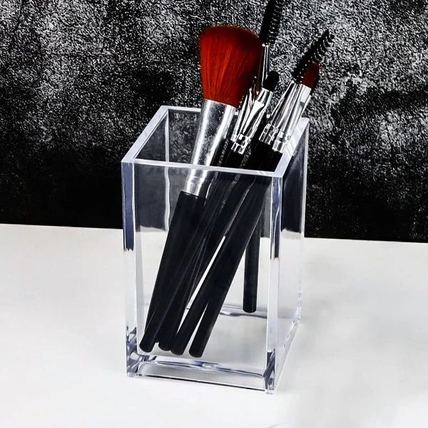 Make Up Up Organizer Plástico Magiz Ponto de escova com escovas de armazenamento acrílico para cosméticos Portador de mesa Recipiente de armazenamento cosmético