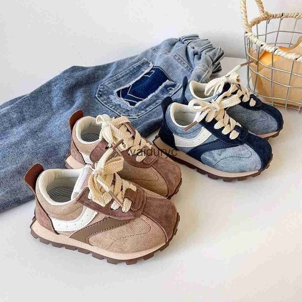 Sneakers Childrens Forrest Gump Shoes Jeans Blue Sports Spring e Autumn Styles Boys Dad Girls Walking Soles Soft Non Slip H240507