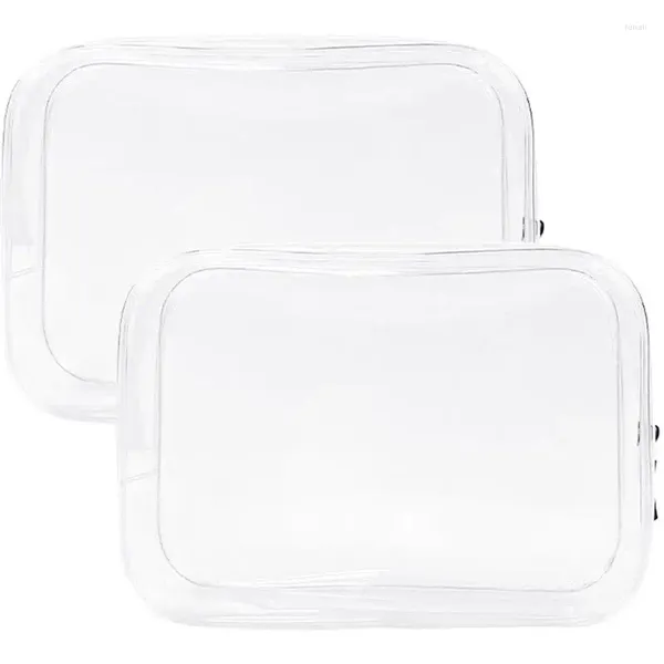 Borse da stoccaggio 2 pcs da viaggio per sacchetto cosmetico trucco con cerniera Transparent Galleria Organizzatore