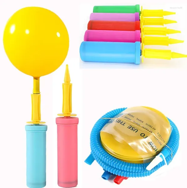 Parti dekorasyonu mini plastik el balon pompası folyo ve lateks balonlar için rastgele renk hava şişirme taşınabilir aksesuarlar