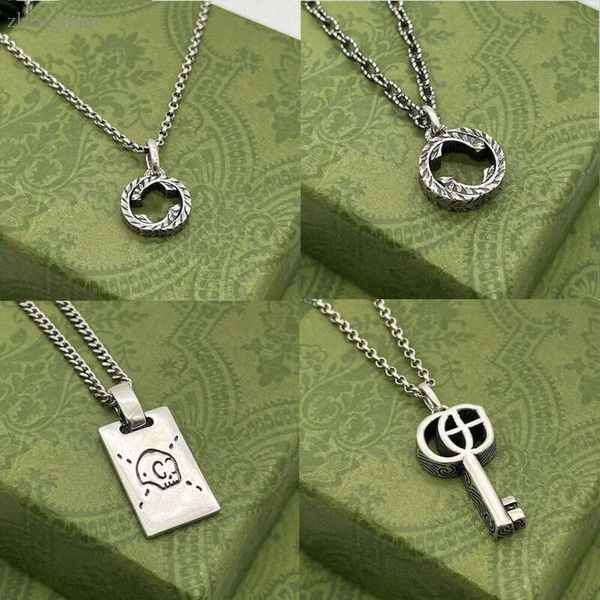 Hochwertige Schmuck Halskette Sier Kette Herren Womens Schlüsselanhänger Schädel Tiger mit Buchstaben Designer Halsketten Mode Geschenk G671 2838