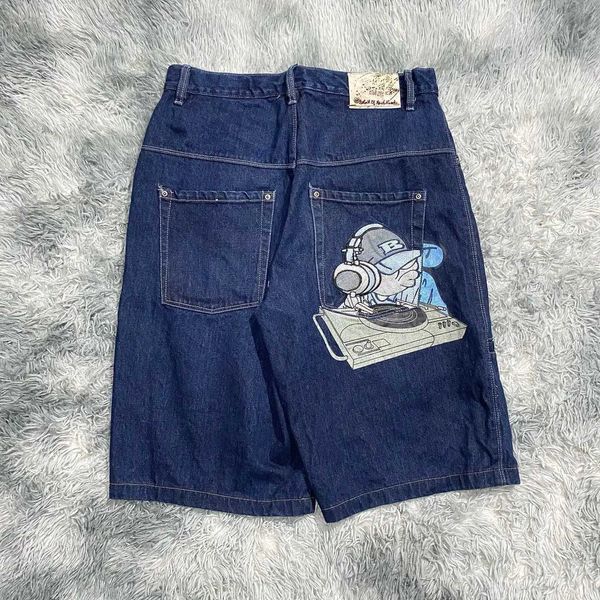 Shorts maschile y2k Shorts harajuku hip-hop cartone animato grafico ricamato ricamato in palestra in palestra maschi New punk rock rock basket shortsl2405