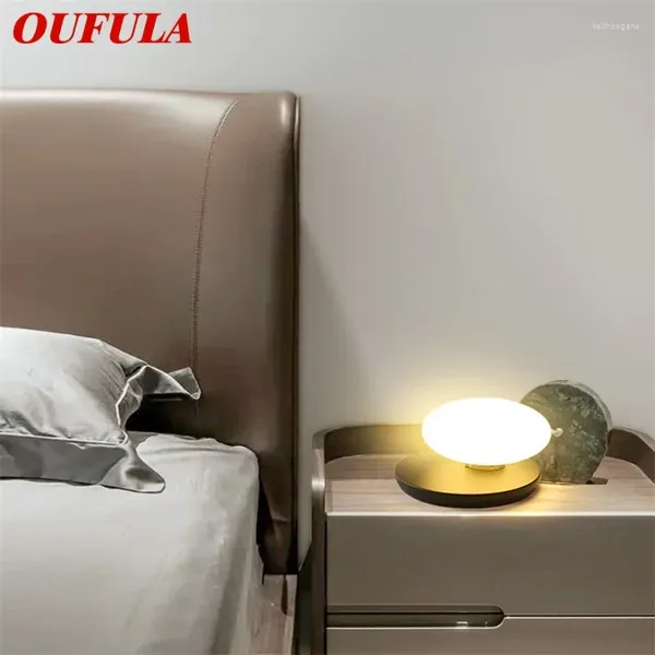 Настольные лампы Oufula Nordic Lamp светодиодные творческие формы яйца декоративные для домашнего кровати настольное освещение