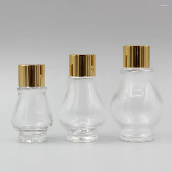 Aufbewahrungsflaschen ätherische Ölverpackung 10 ml Mini -Glasflasche mit Gold und Silberdeckel