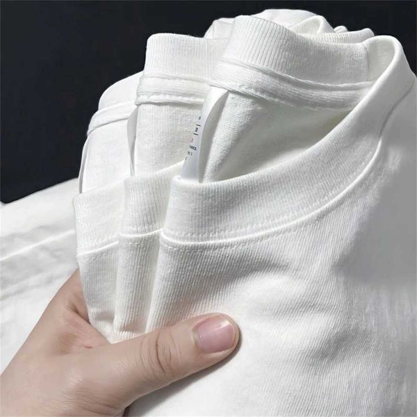 Herren-T-Shirts Herren Sommer Baumwolltop Damen Voller Farbe Blank T-Shirt O-Neck Round Hals kurzärmelig Silber Paar Weiß H240506