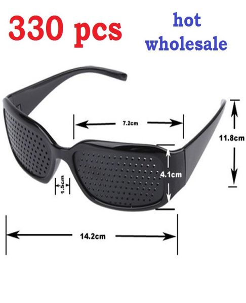 DHL 330 PC Nuovo Black Unisex Vision Care Pin Hole Glasses occhiali occhiali Eye Exerul